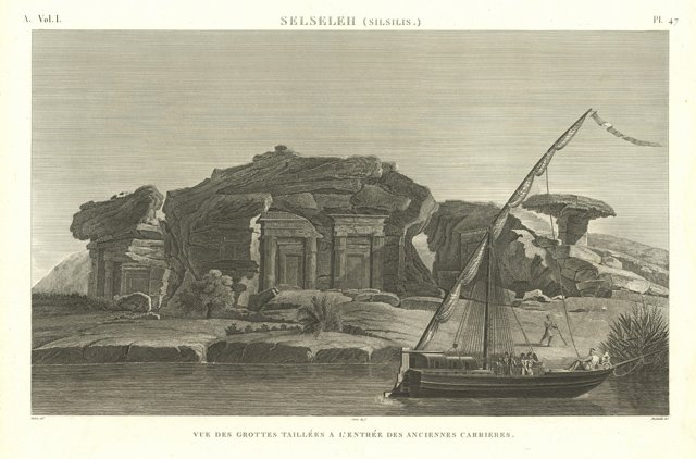 Selseleh (Silsilis) - Vues des grottes Taillées a l'entrée des …