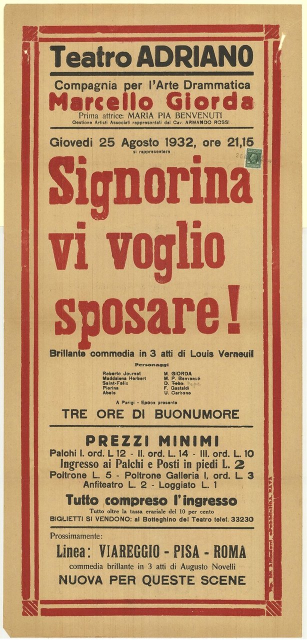 Signorina vi voglio sposare