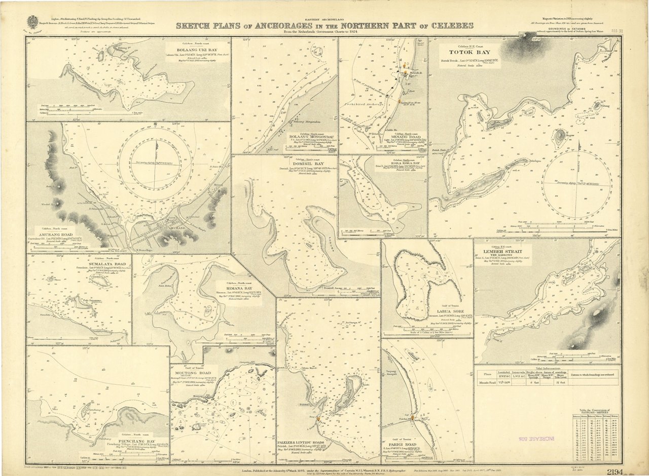 Sketch Plans of Anchorages in the Northern part of Celebes