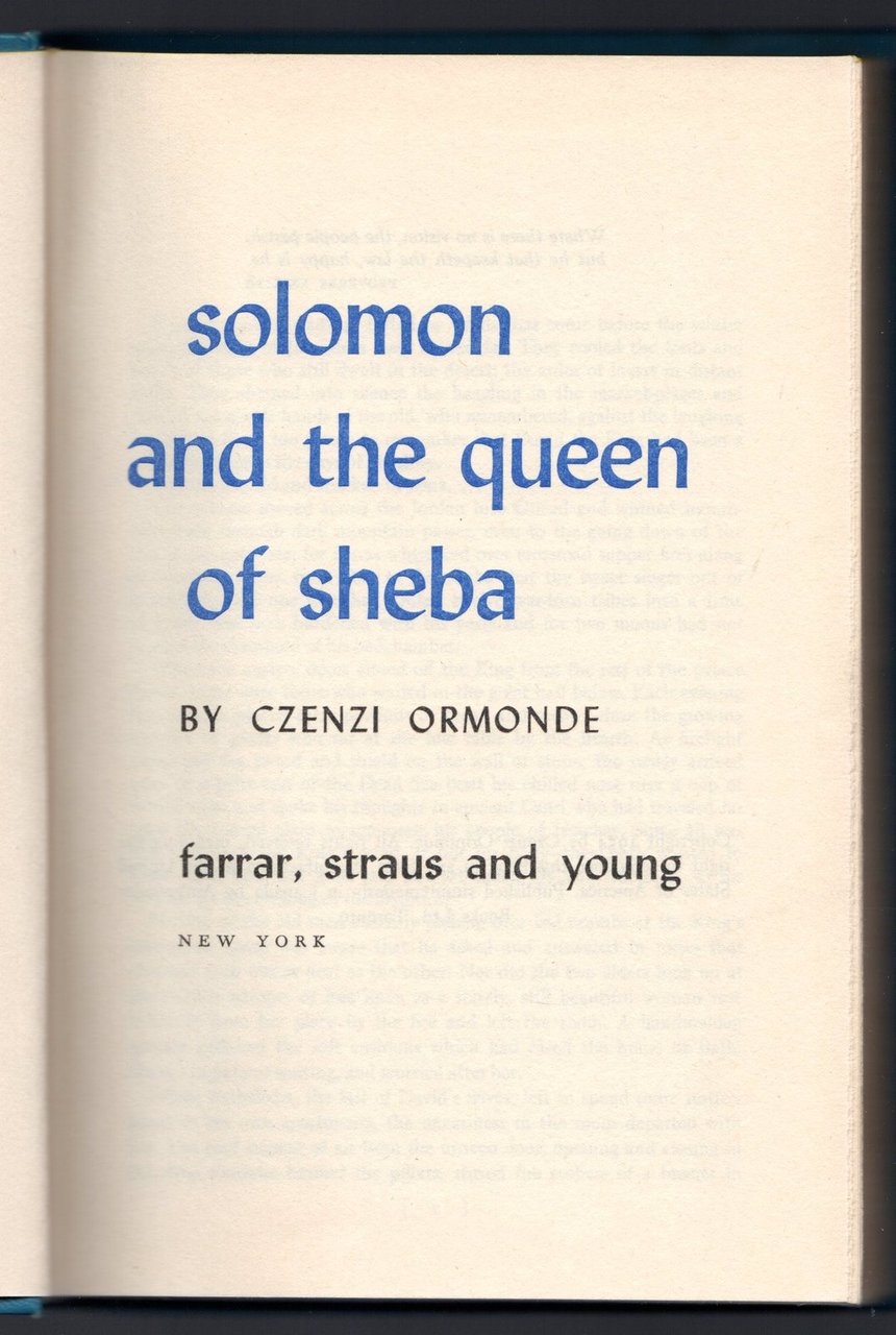 Solomon and the queen of Sheba