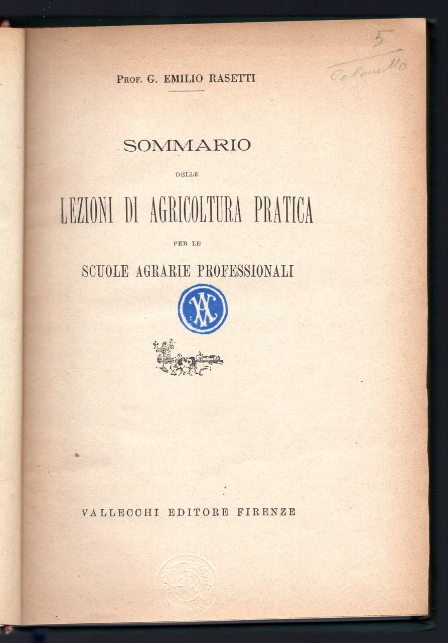 Sommario delle Lezioni di Agricoltura pratica per le scuole agrarie … | Immagine principale