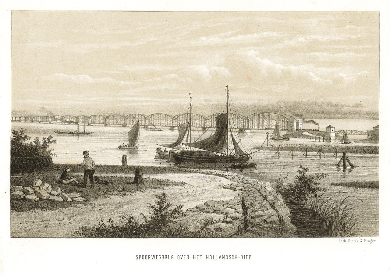 Spoorwegbrug over het hollandsch-diep.