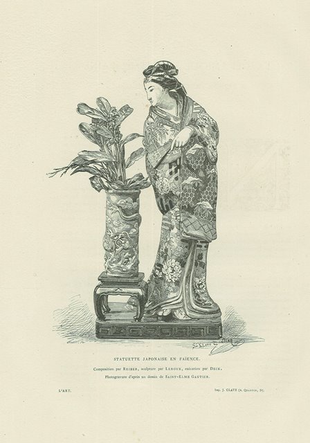 Statuette japonaise en faience