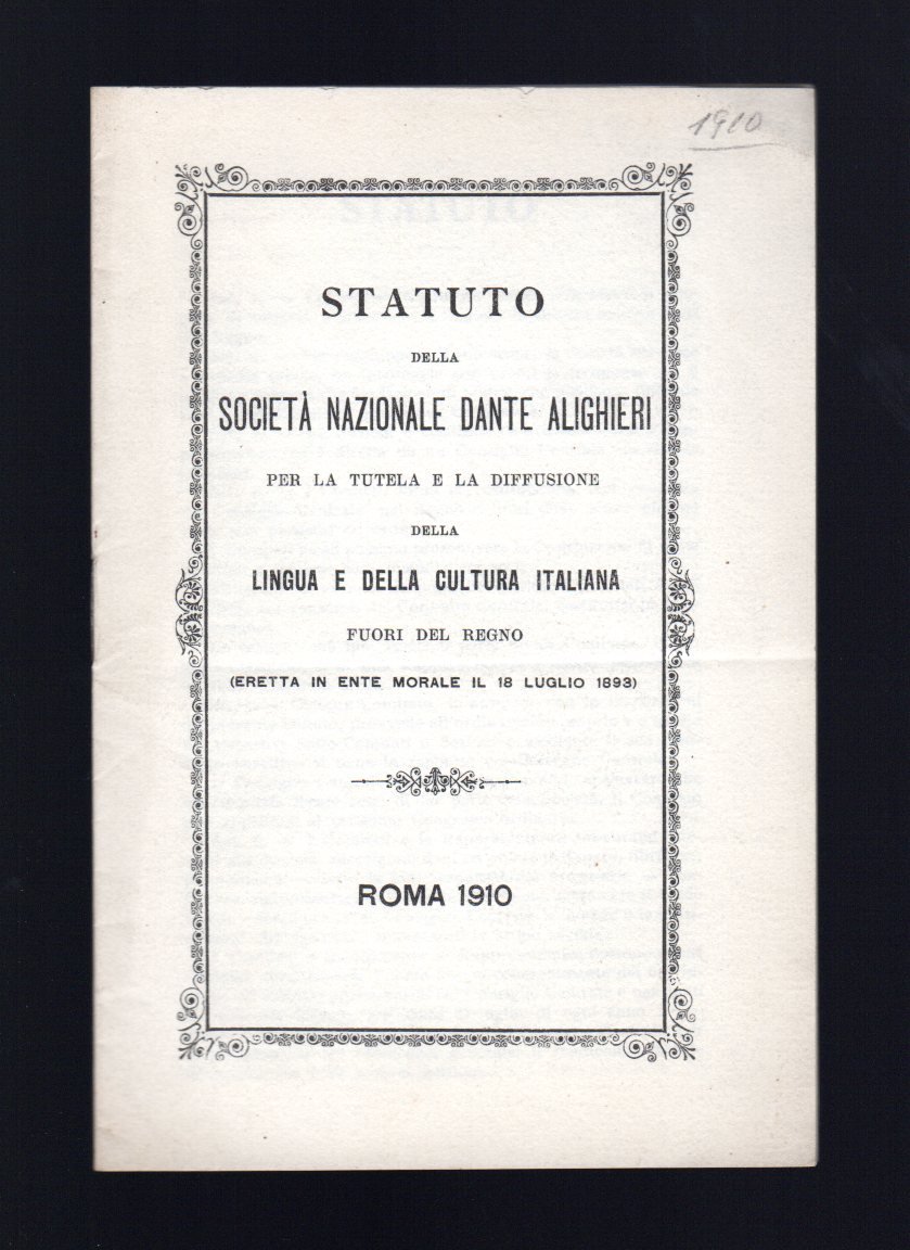Statuto della Società Nazionale Dante Alighieri
