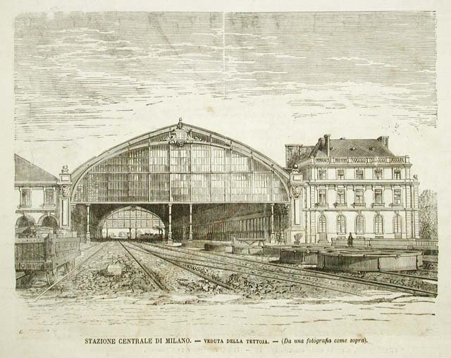 Stazione Centrale di Milano. Veduta della tettoia