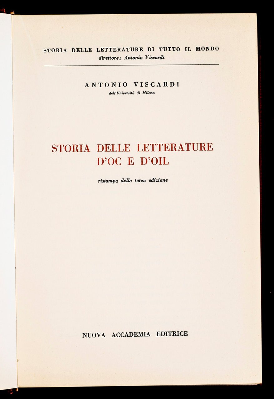 Storia delle letterature D'OC e D'OIL