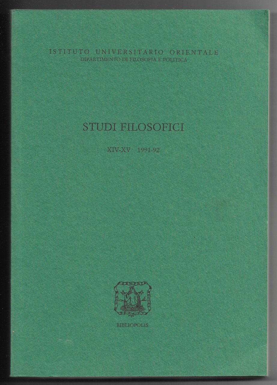 Studi filosofici XIV-XV 1991-92