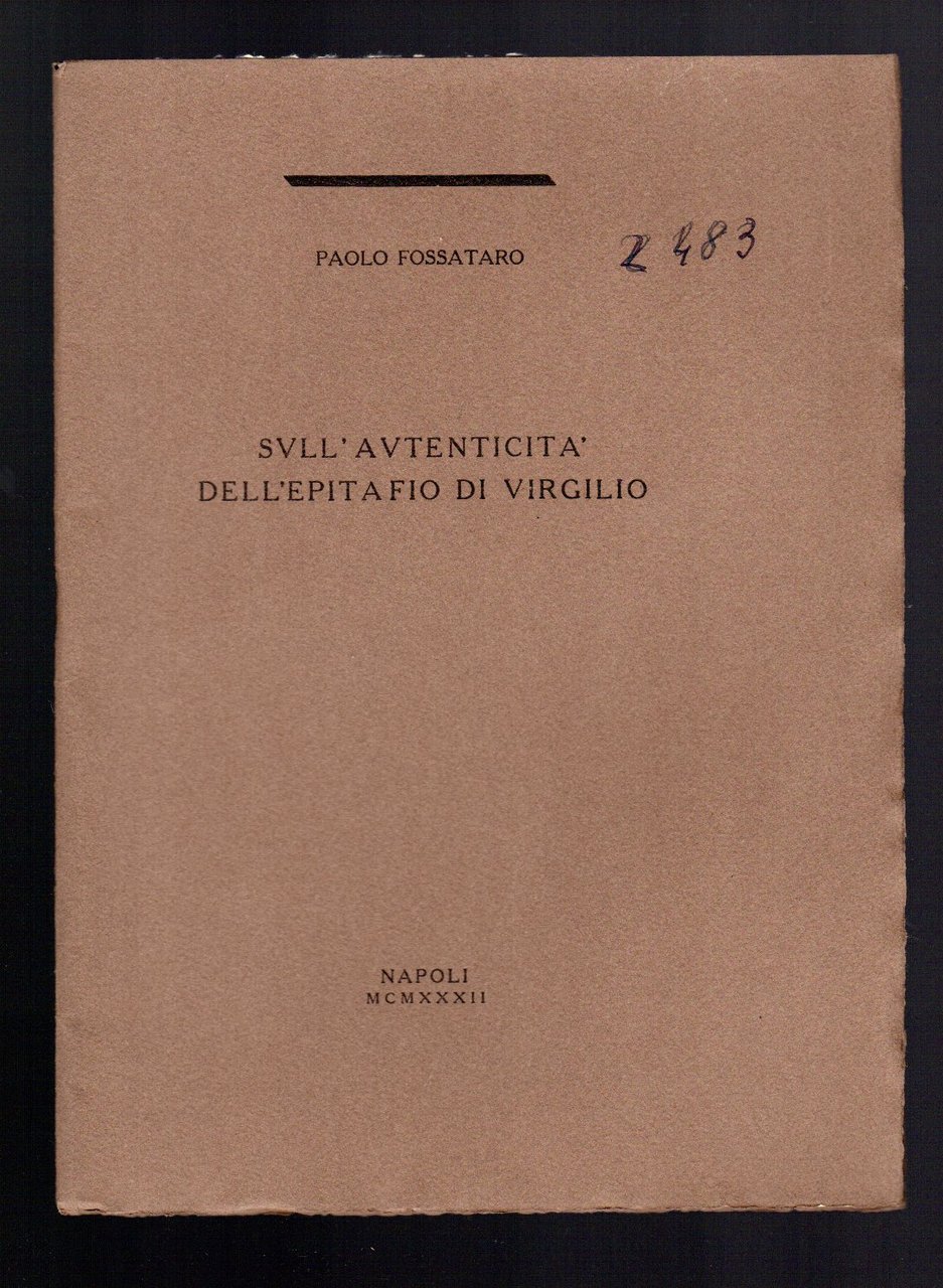 Sull'autenticità dell'epitaffio di Virgilio