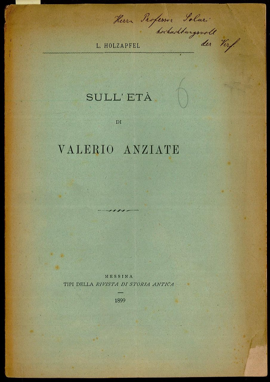 Sull’età di Valerio Ansiate