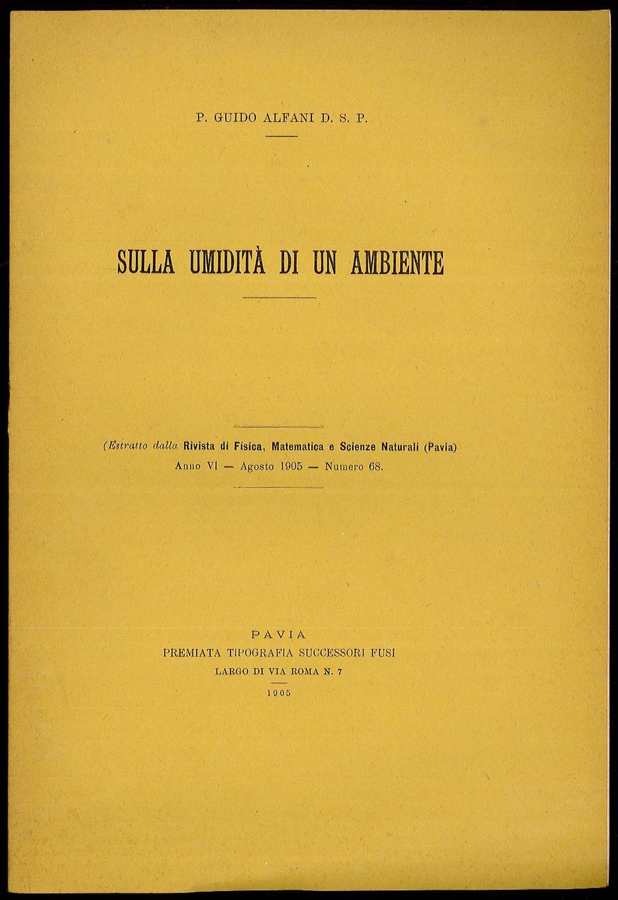 Sulla umidità di un ambiente