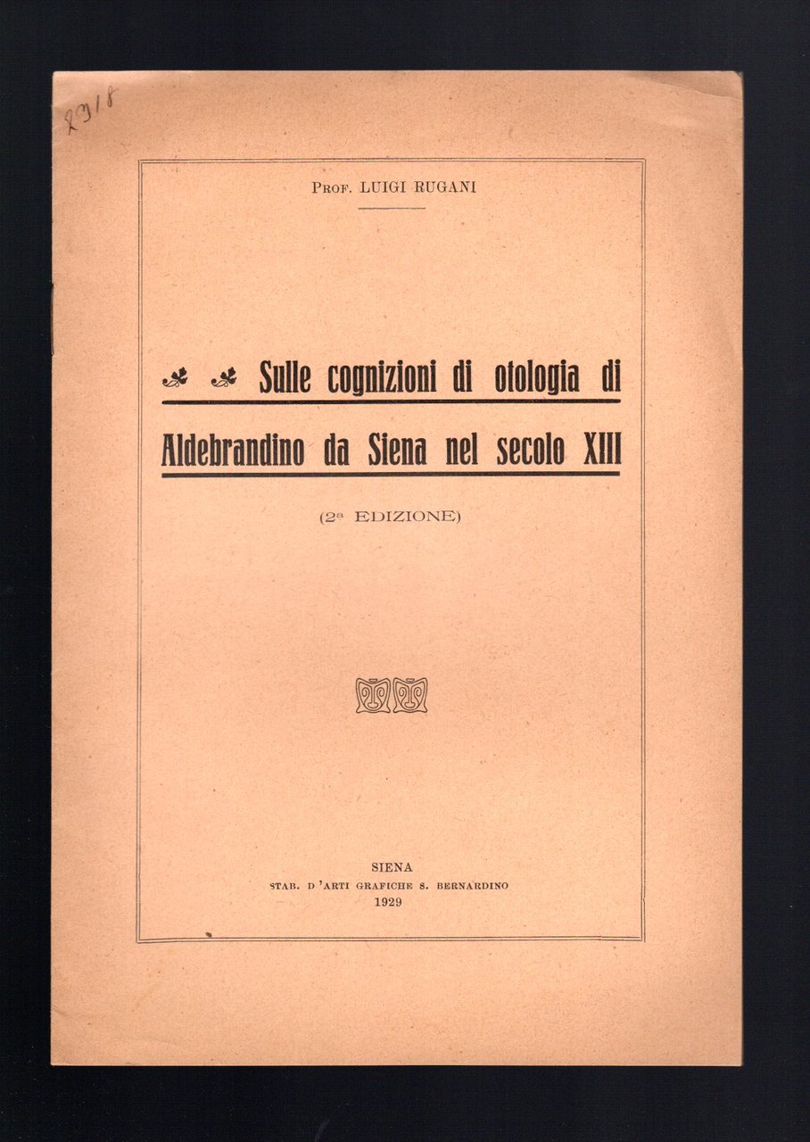 Sulle cognizioni di Otologia di Aldebrandino da Siena nel secolo …