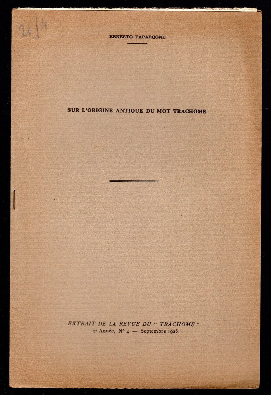 Sur l'origine antique du mot Trachome | Immagine principale