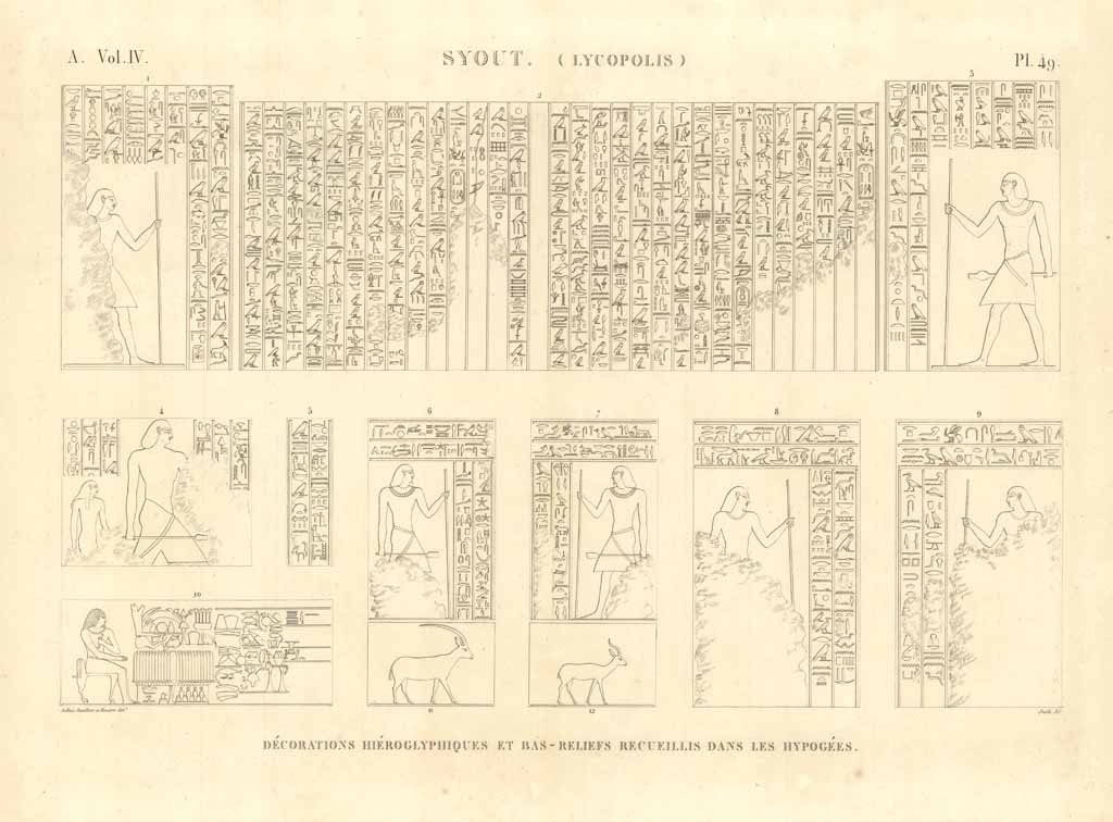 Syout (Lycopolis) - Décorations hiérogliphiques et bas-reliefs recueillis dans les …
