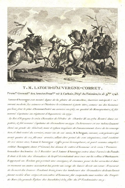 T.M. Latour-d’Auvergne-Corret Premer Grenader Des Armèes Franses Nè à Carhaix, …