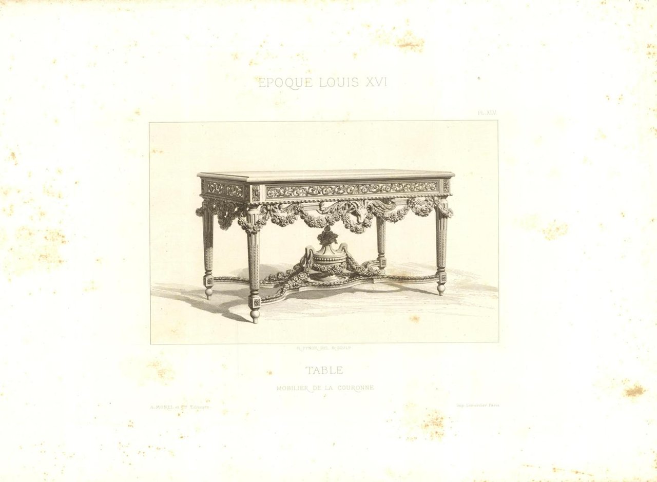 Table mobilier de la couronne