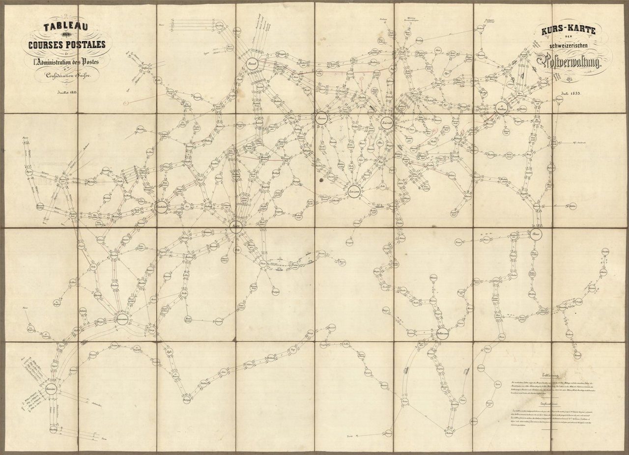 Tableau des Courses Postales de l'Administration des Postes de la …