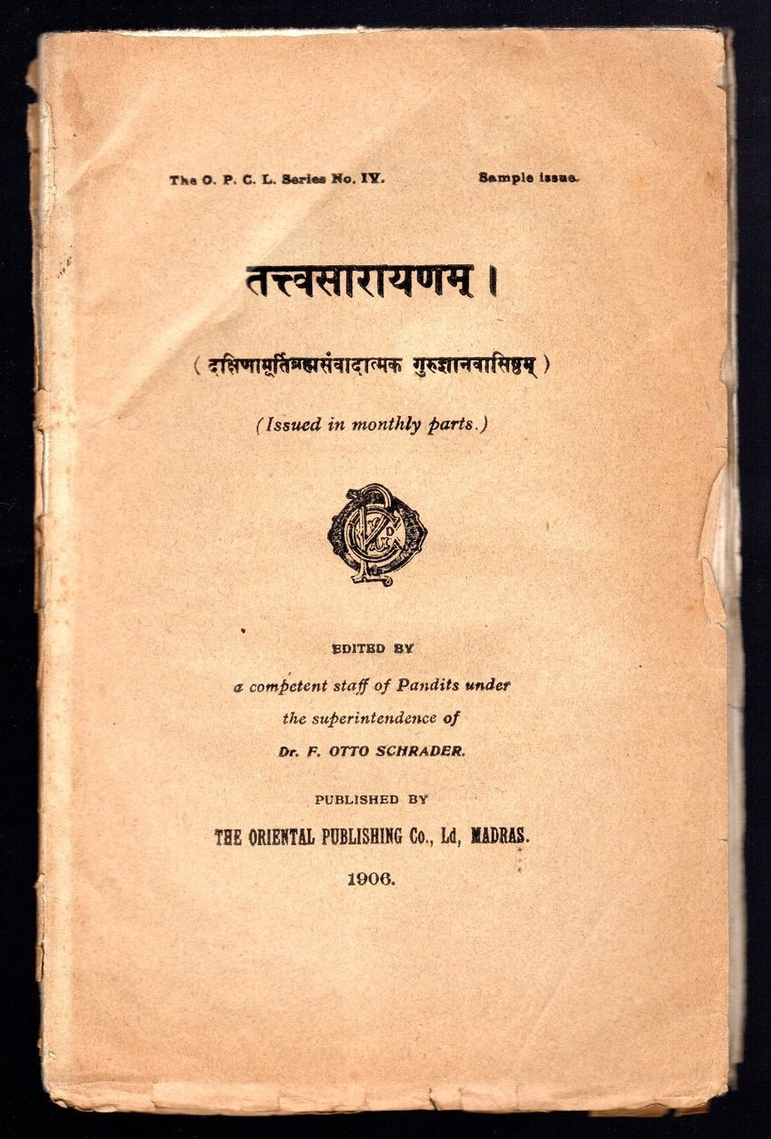 Tattvasarayana. An ancient Vedantic Itihasa. Issued in monthly parts