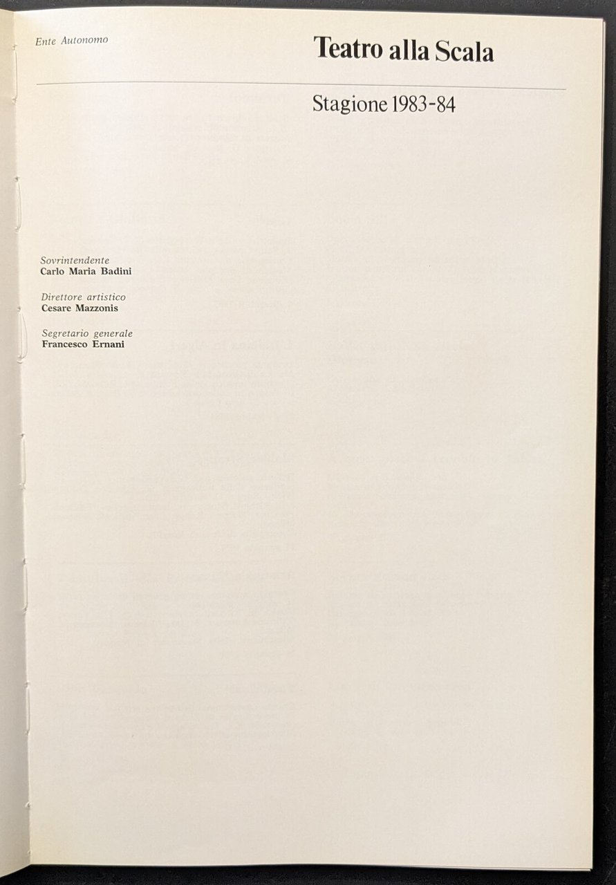 Teatro alla Scala. Stagione 1983-1984 | Immagine principale