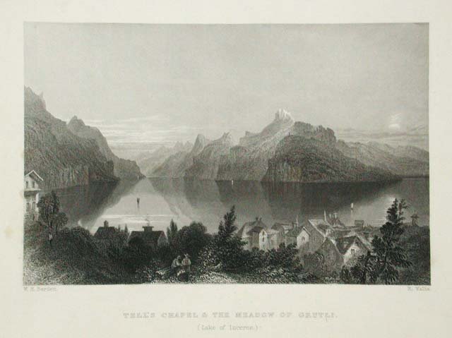 Tell's Chapel & the Meadow of Grutli. / (Lake of …