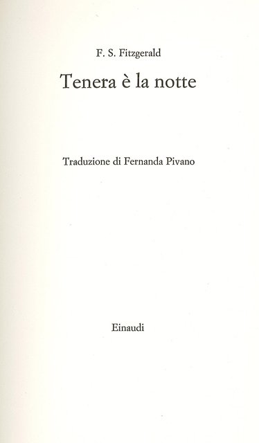 Tenera è la notte