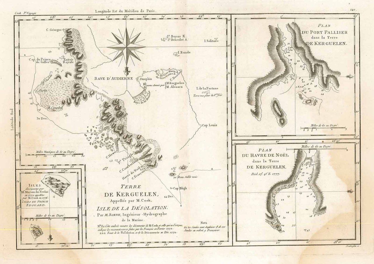 Terre de Kerguelen appellée par M. Cook. Plan du Port …