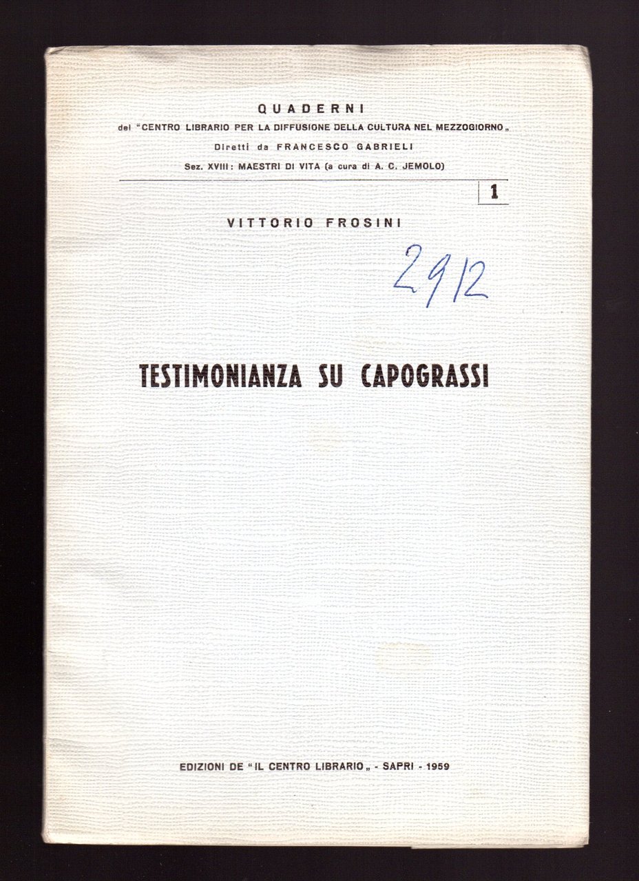 Testimonianza su Capograssi