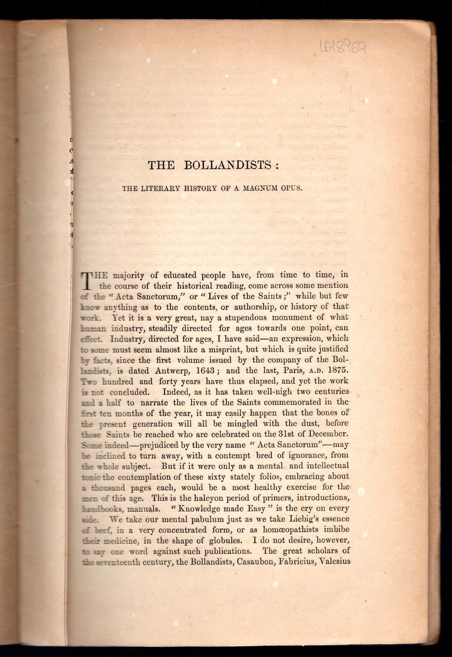 The bollandists: the literary history of a magnum opus | Immagine principale
