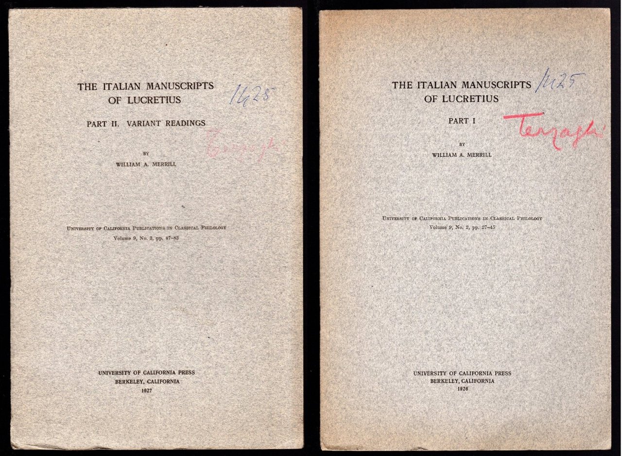 The italian manuscripts of Lucretius Voll. 2 | Immagine principale