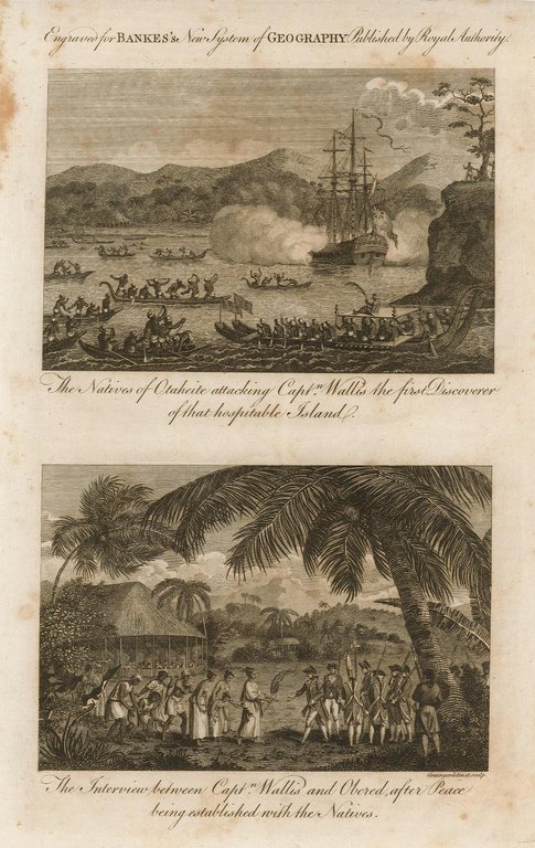 The natives of Otaheite attacking Capt.n Wallis the first discoverer …