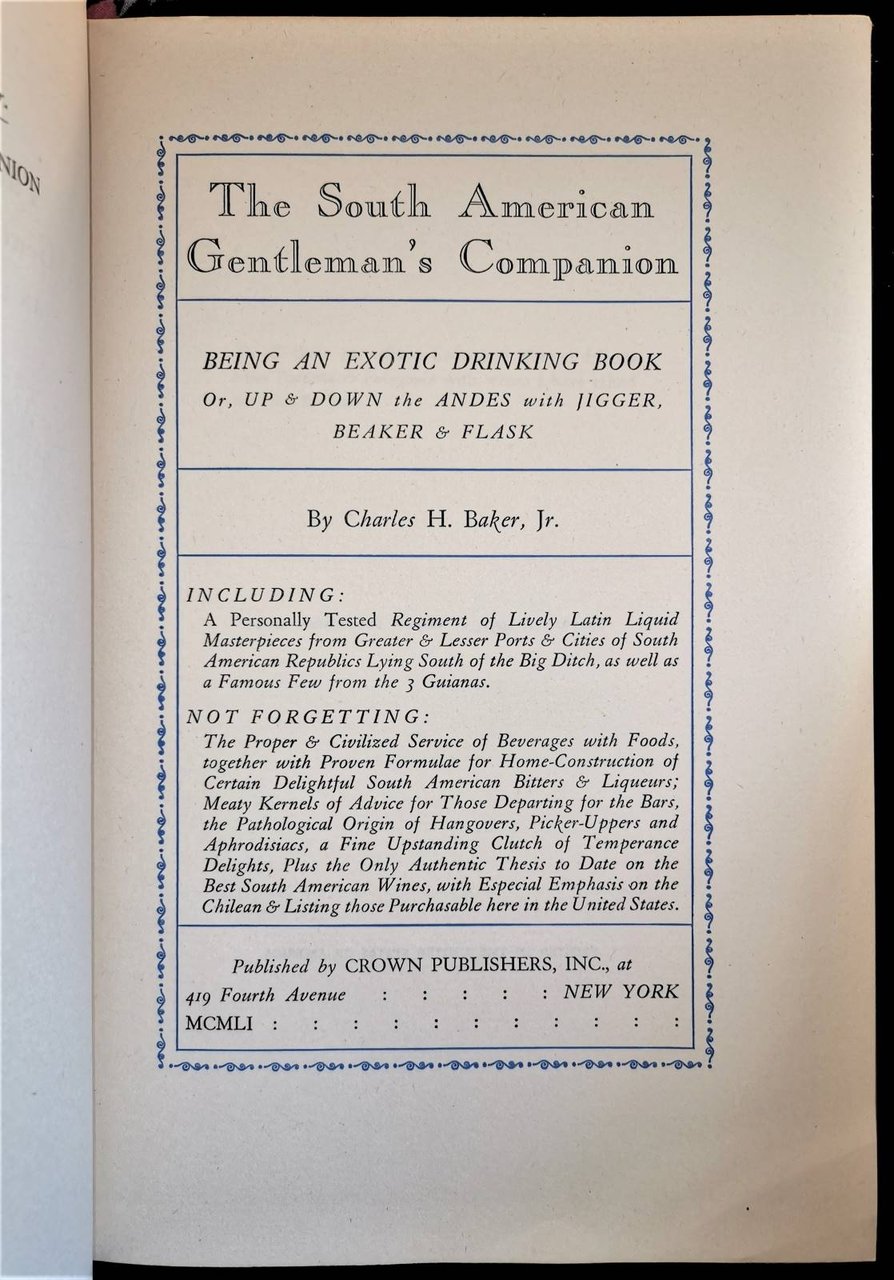 The South American Gentleman's Companion. An exotic drinking book