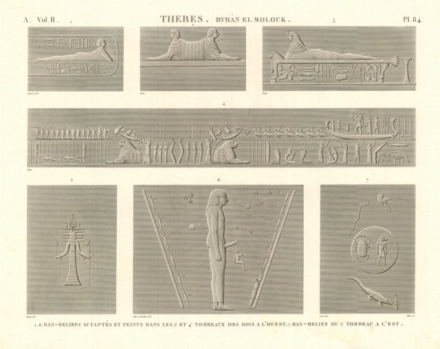 Thèbes. Bybàn el Molouk - Bas-reliefs sculptés et peints dans …