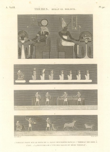 Thèbes. Bybàn el Molouk - Tableau peint sur le fond …