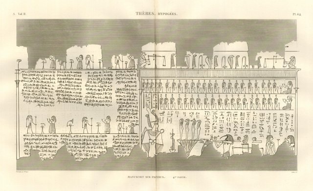 Thèbes. Hypogées - Manuscrit sur papyrus 4.ere partie