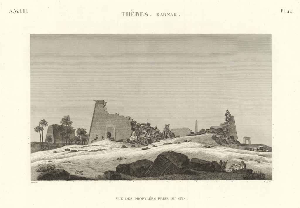 Thèbes. Karnak - Vuedes propylées prise du sud.