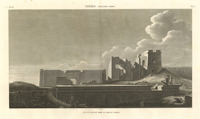 Thèbes. Medynet-Abou - Vue de pavillon prise au nord du …