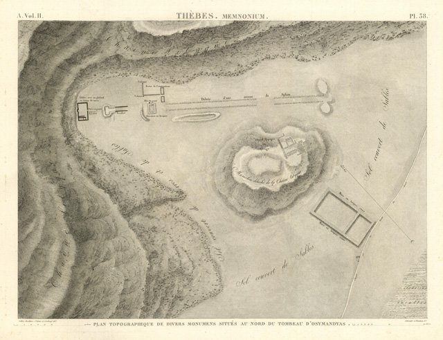 Thèbes. Memnonium - Plan topographique de divers monumens situés au …