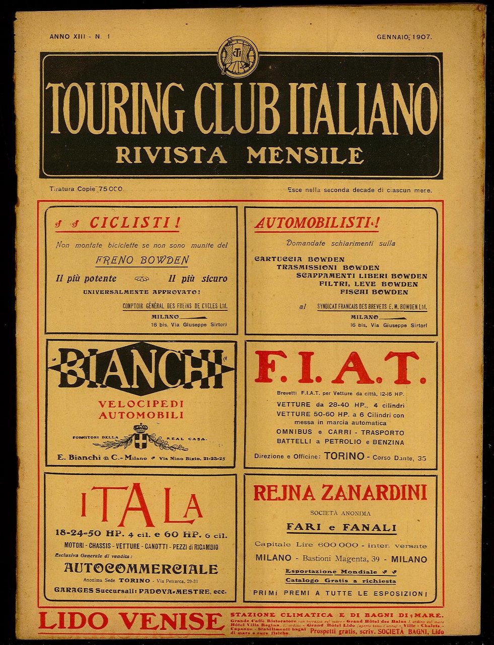 Touring Club Italiano Rivista mensile 1907