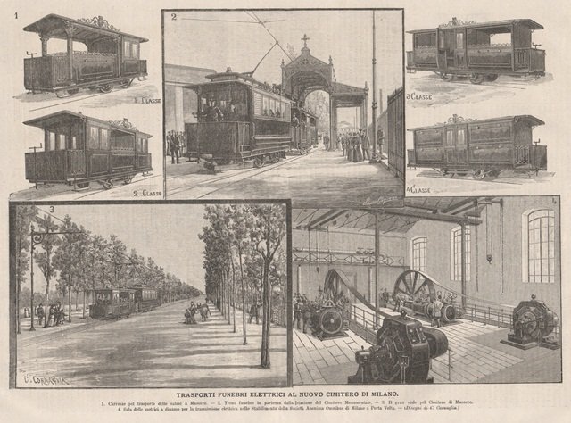 Trasporti funebri elettrici al nuovo cimitero di Milano