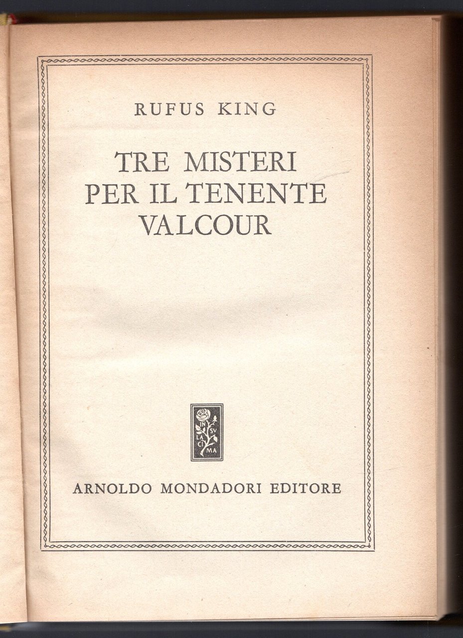 Tre misteri per il tenente Valcour