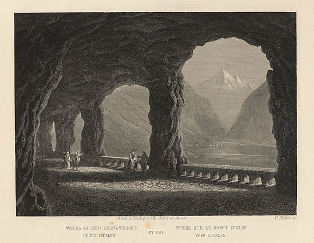 Tunel ser la route d'Axen vers Fluelen - ct. Uri