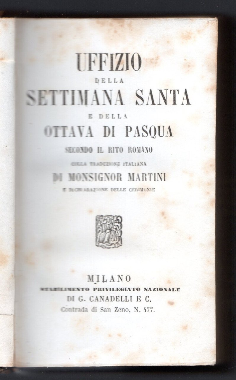 Uffizio della Settimana Santa e della ottava di Pasqua secondo … | Immagine principale