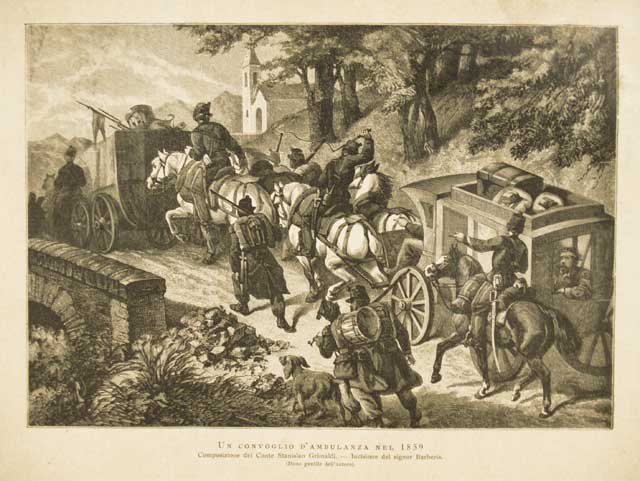 Un convoglio d'ambulanza nel 1859