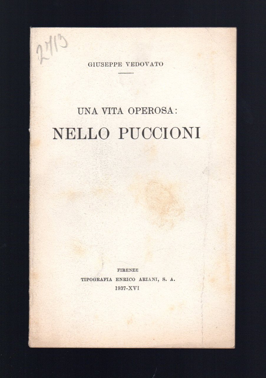 Una vita operosa Nello Puccioni