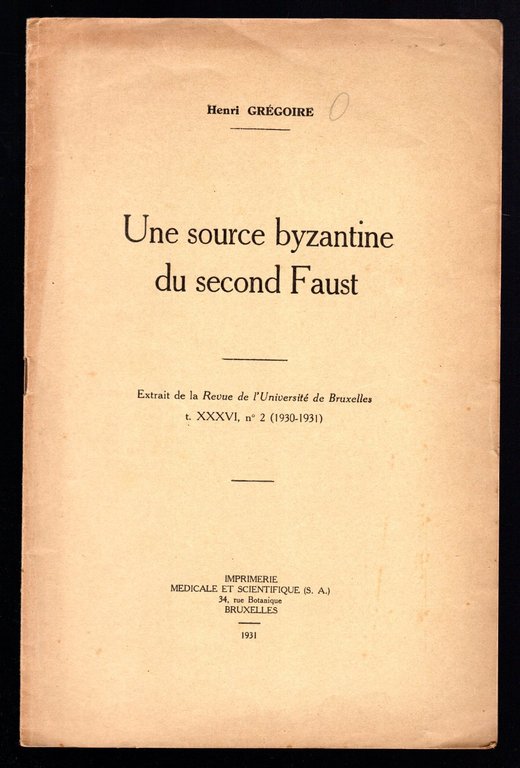 Une source byzantine du second Faust