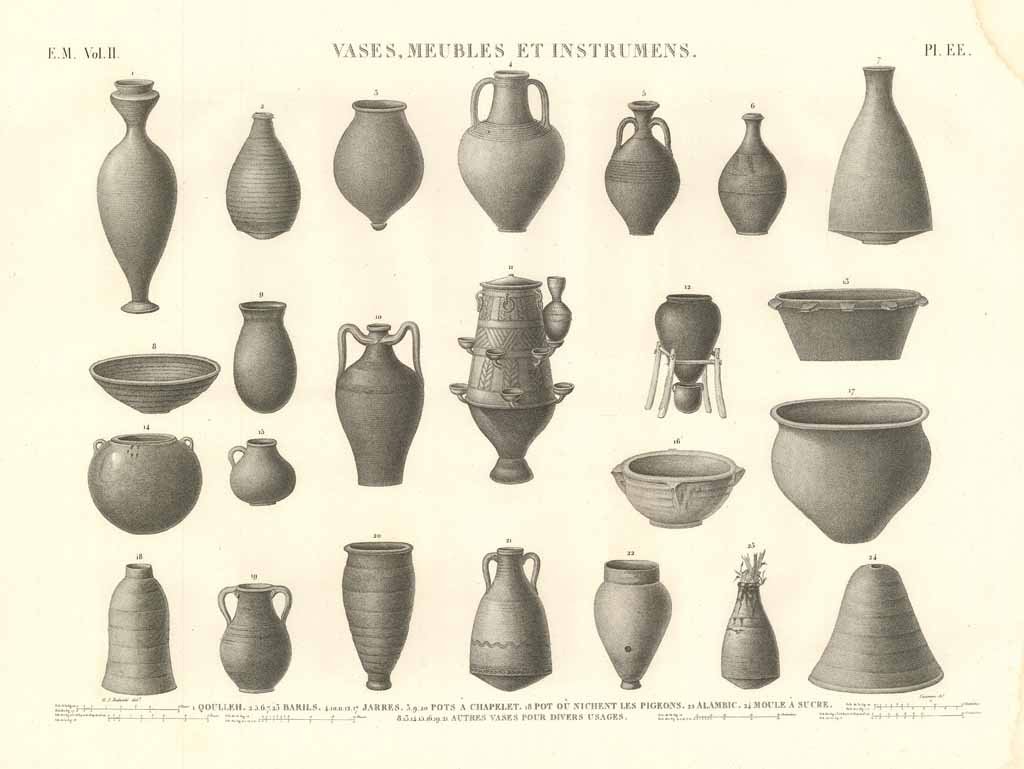 Vases, meubles et instrumens - Qoulleh - Barils - Jarres …
