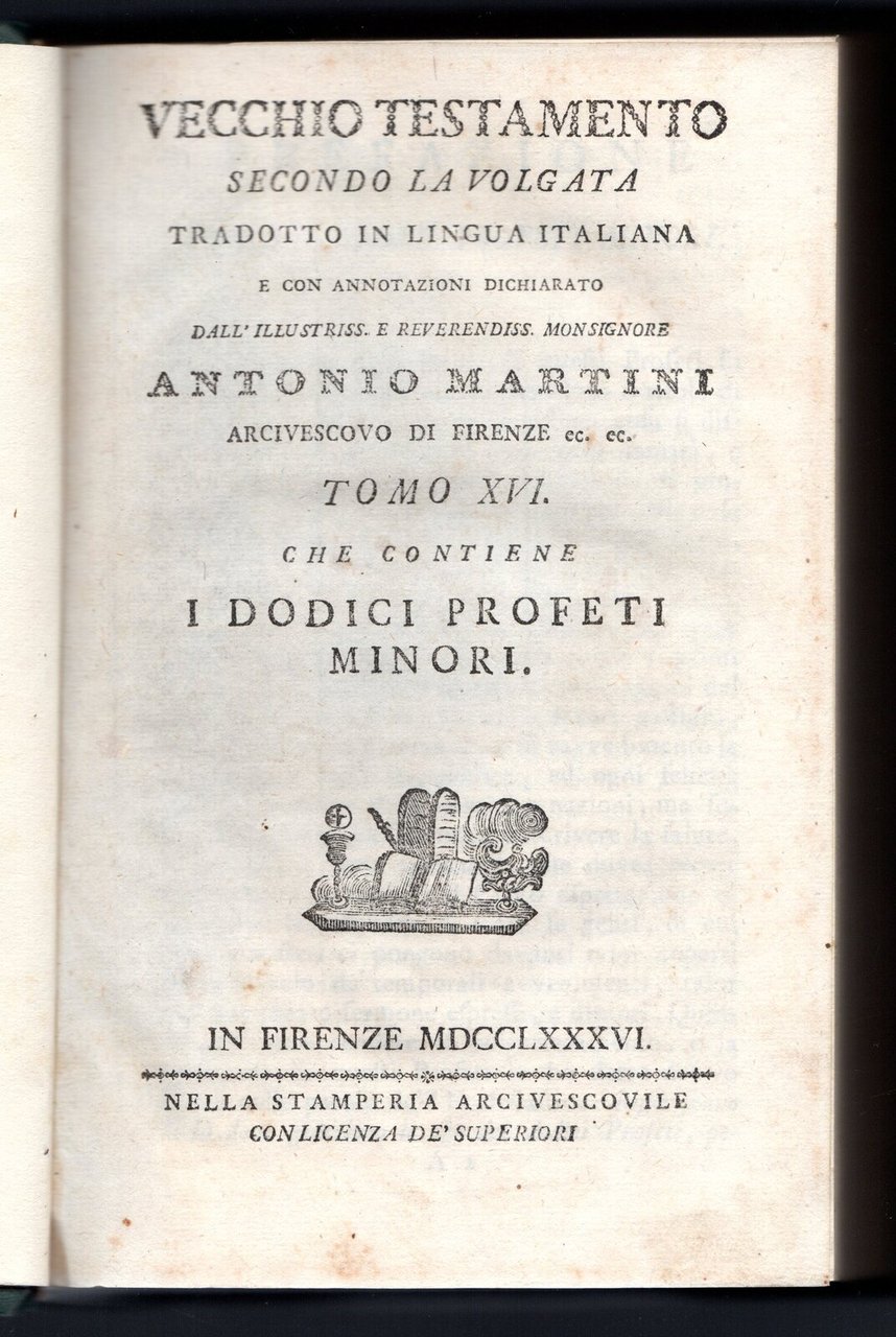 Vecchio Testamento secondo la volgata. Tomo XVI