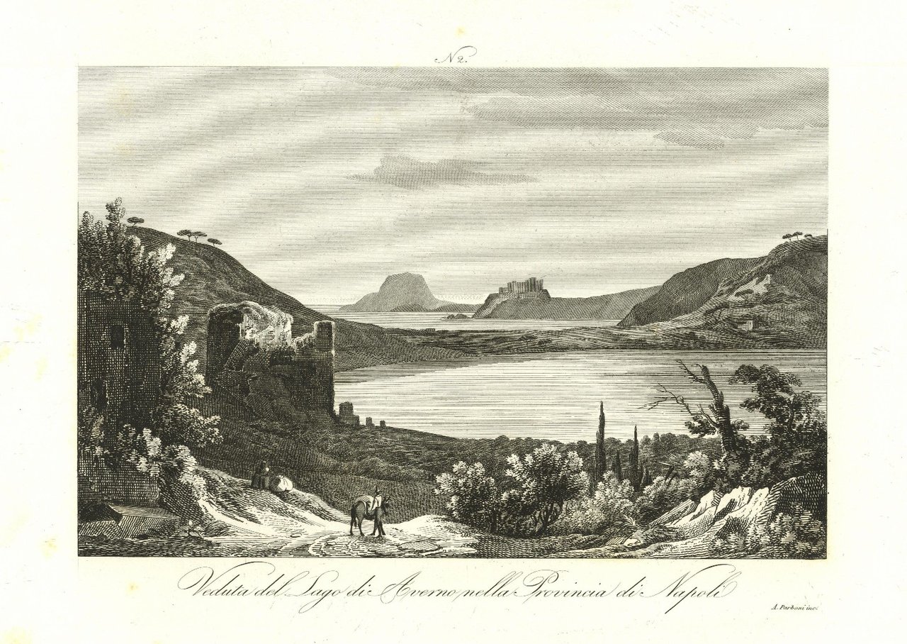Veduta del Lago di Averno nella Provincia di Napoli