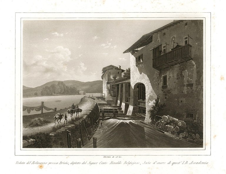 Veduta del Molinazzo presso Brivio, dipinto del Signor Rinaldo Belgioso, …