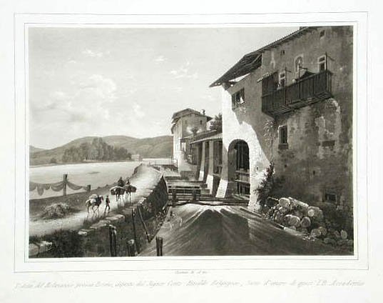 Veduta del Molinazzo presso Brivio, dipinto del Signor Rinaldo Belgioso, …