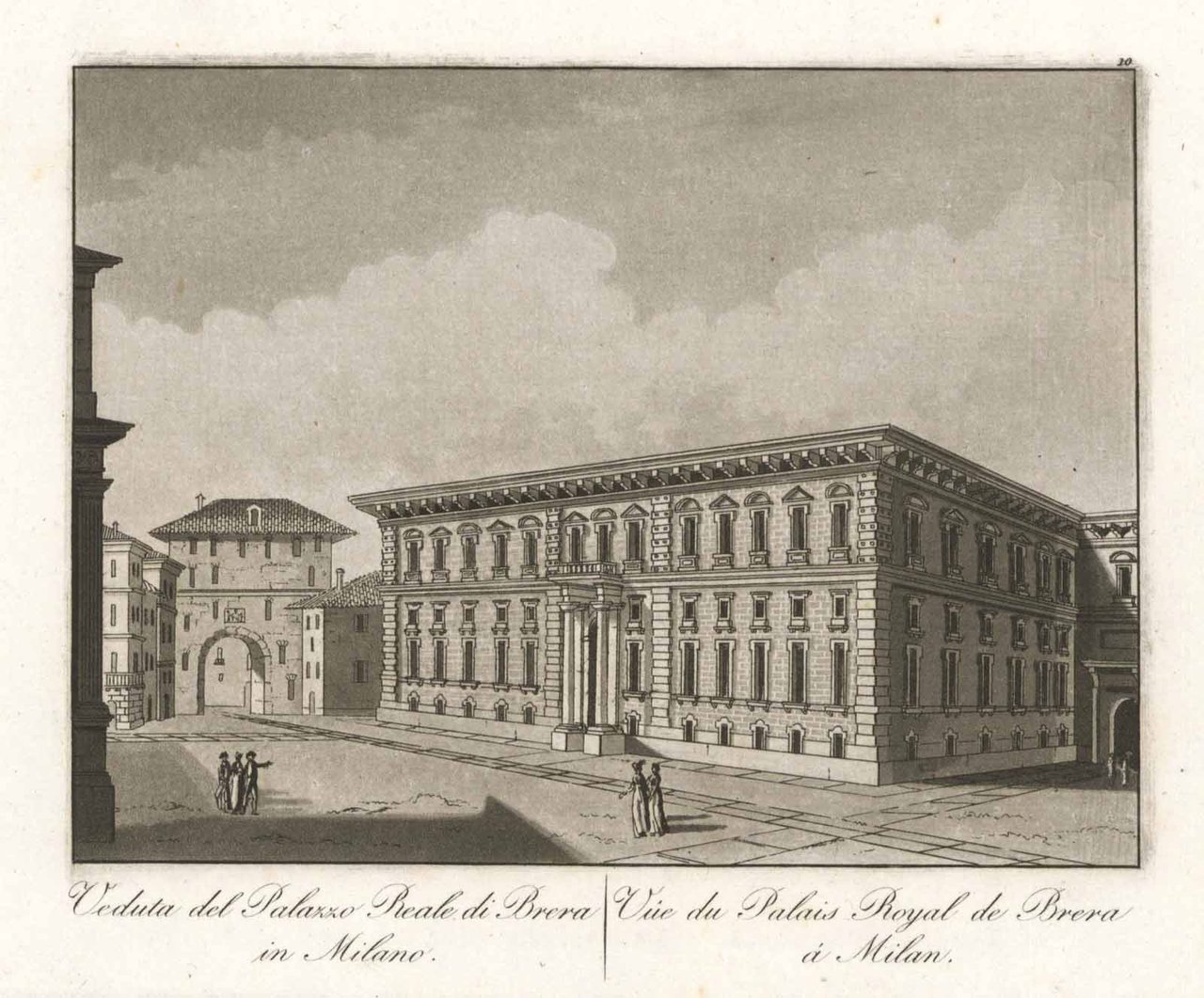 Veduta del Palazzo Reale di Brera in Milano